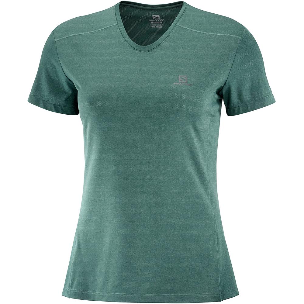 Salomon Singapore Womens T-shirts - XA W Green | 45982-CZWR